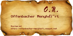 Offenbacher Menyhért névjegykártya